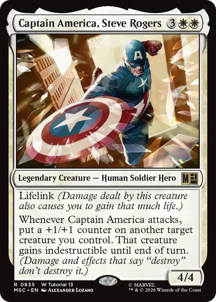 Image for Captain America, Steve Rogers (0835) (835) [Commander: Marvel Super Heroes] - Magic: The Gathering