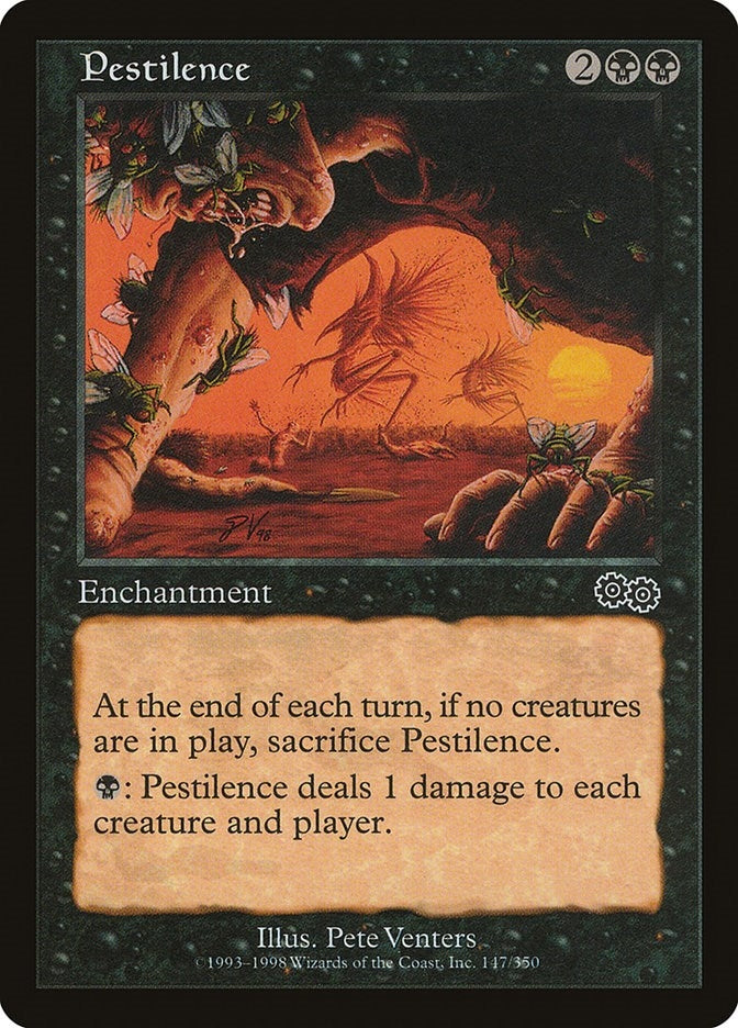 Image for Pestilence (147) [Urza's Saga] - Magic: The Gathering