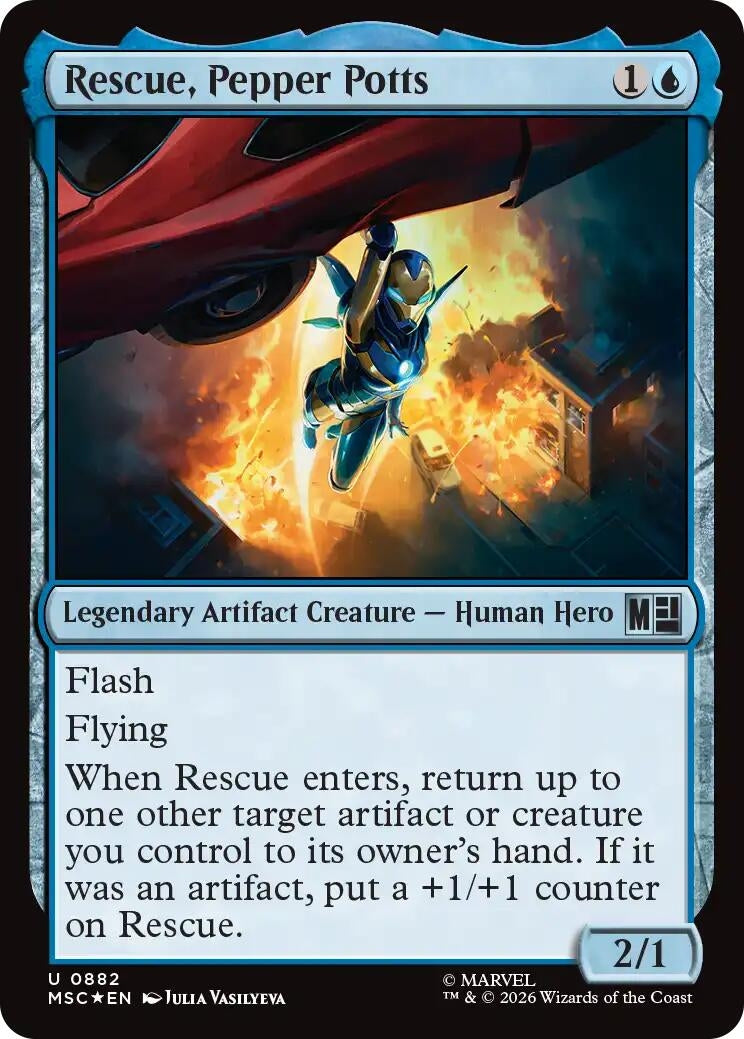 Image for Rescue, Pepper Potts (Surge Foil) (882) [Commander: Marvel Super Heroes] - Magic: The Gathering