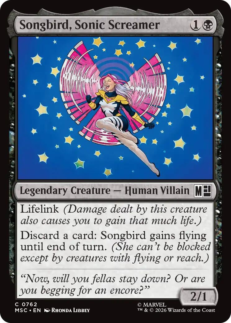 Image for Songbird, Sonic Screamer (762) [Commander: Marvel Super Heroes] - Magic: The Gathering