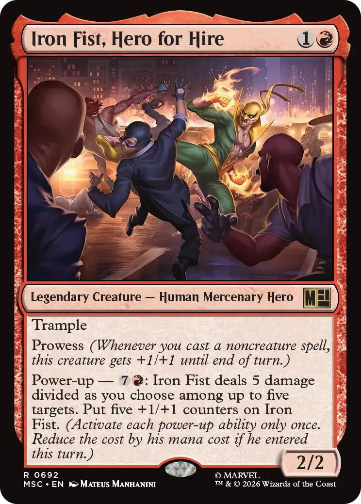 Image for Iron Fist, Hero for Hire (692) [Commander: Marvel Super Heroes] - Magic: The Gathering