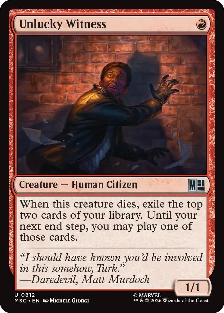 Image for Unlucky Witness (812) [Commander: Marvel Super Heroes] - Magic: The Gathering