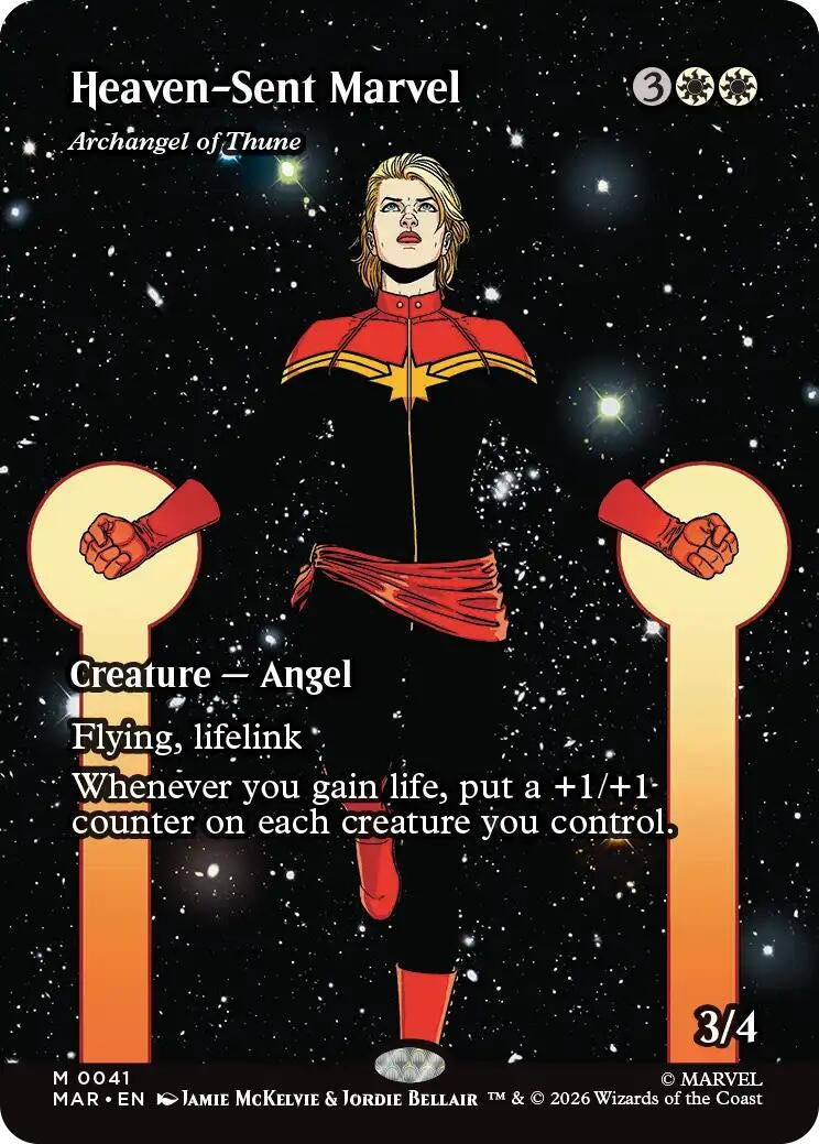 Image for Heaven-Sent Marvel - Archangel of Thune (Borderless) (41) [Marvel Universe Eternal-Legal] - Magic: The Gathering