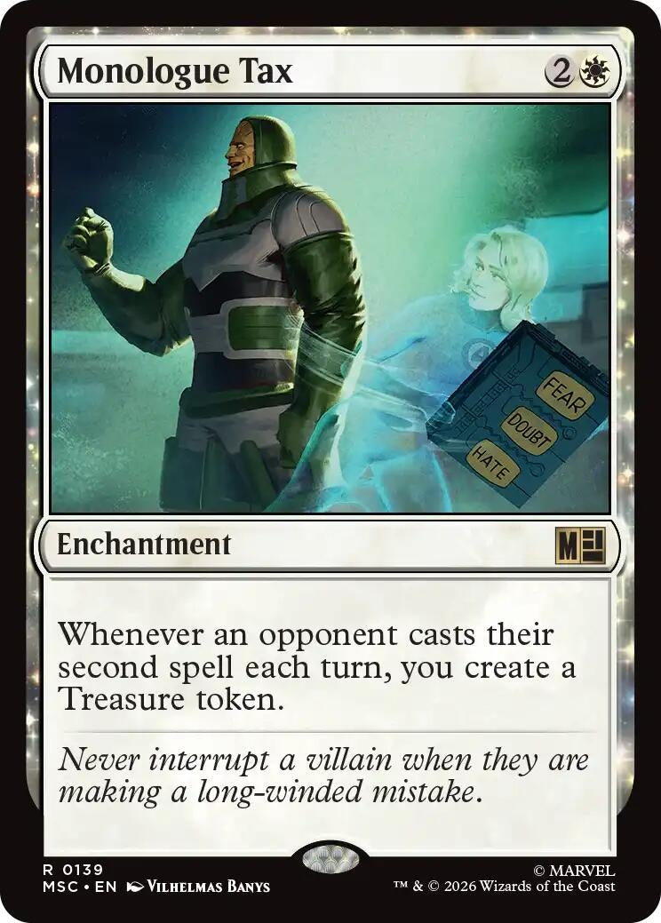 Image for Monologue Tax (Surge Foil) (139) [Commander: Marvel Super Heroes] - Magic: The Gathering
