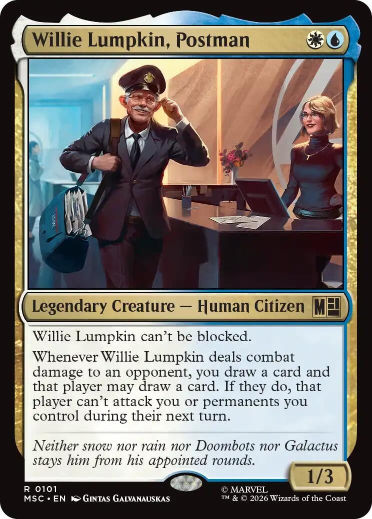 Image for Willie Lumpkin, Postman (Surge Foil) (101) [Commander: Marvel Super Heroes] - Magic: The Gathering