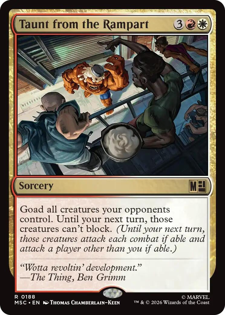 Image for Taunt from the Rampart (Surge Foil) (188) [Commander: Marvel Super Heroes] - Magic: The Gathering