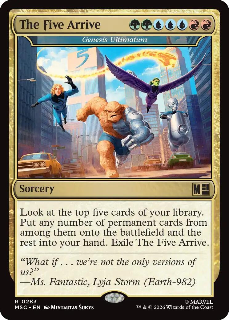 Image for The Five Arrive - Genesis Ultimatum (Surge Foil) (283) [Commander: Marvel Super Heroes] - Magic: The Gathering