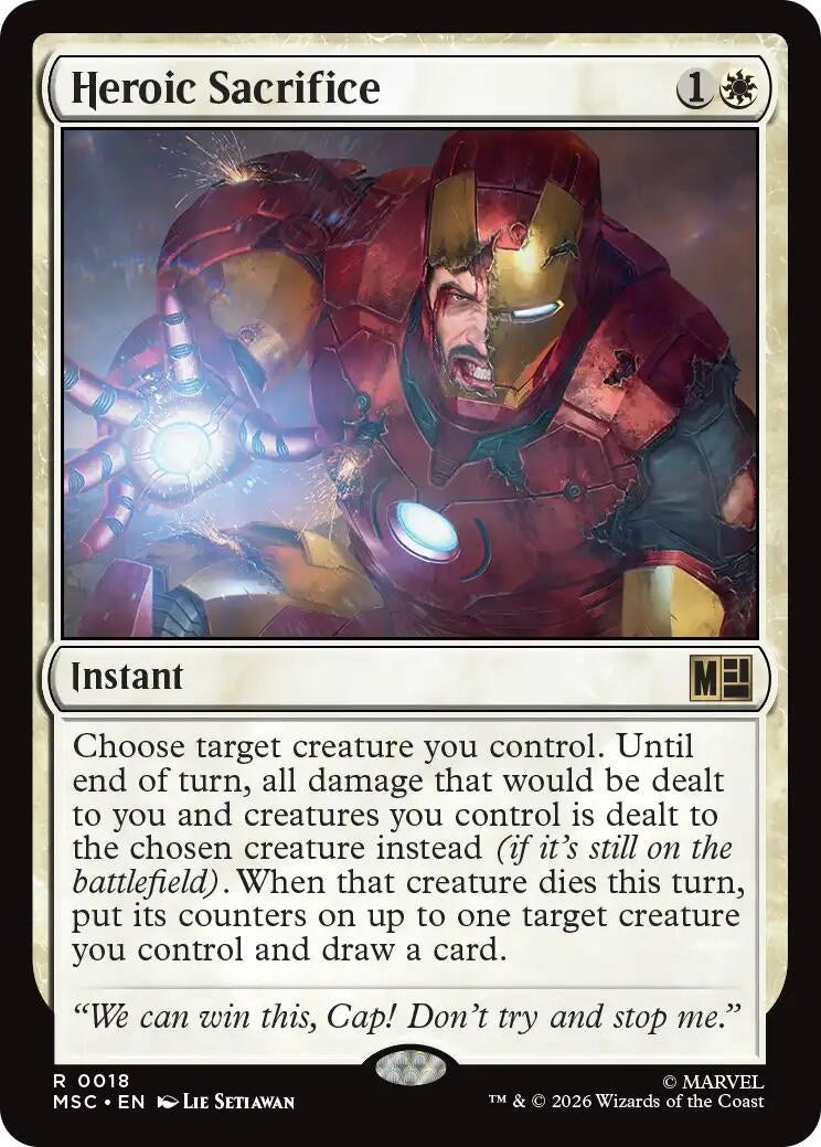 Image for Heroic Sacrifice (Surge Foil) (18) [Commander: Marvel Super Heroes] - Magic: The Gathering