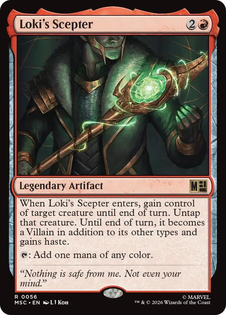 Image for Loki's Scepter (Surge Foil) (56) [Commander: Marvel Super Heroes] - Magic: The Gathering