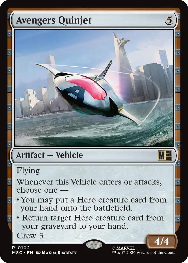 Image for Avengers Quinjet (Surge Foil) (102) [Commander: Marvel Super Heroes] - Magic: The Gathering