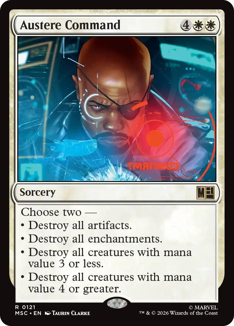 Image for Austere Command (Surge Foil) (121) [Commander: Marvel Super Heroes] - Magic: The Gathering