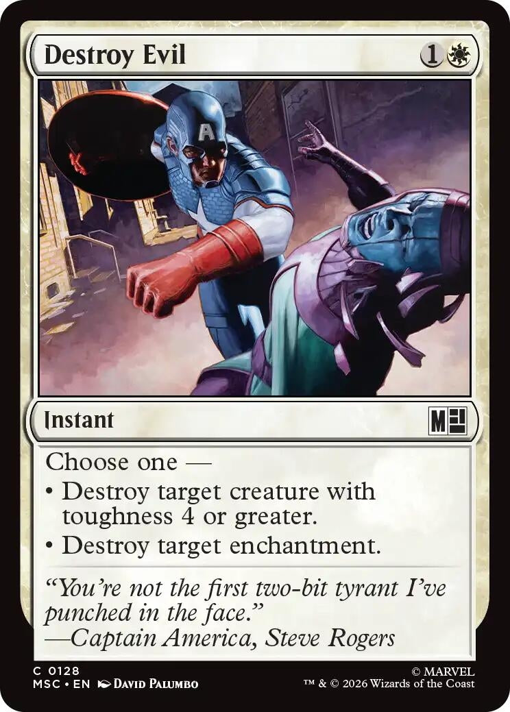 Image for Destroy Evil (Surge Foil) (128) [Commander: Marvel Super Heroes] - Magic: The Gathering