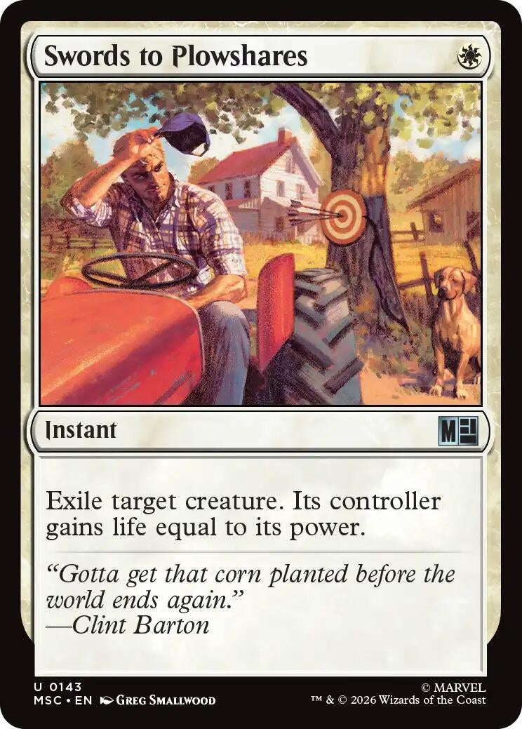 Image for Swords to Plowshares (Surge Foil) (143) [Commander: Marvel Super Heroes] - Magic: The Gathering