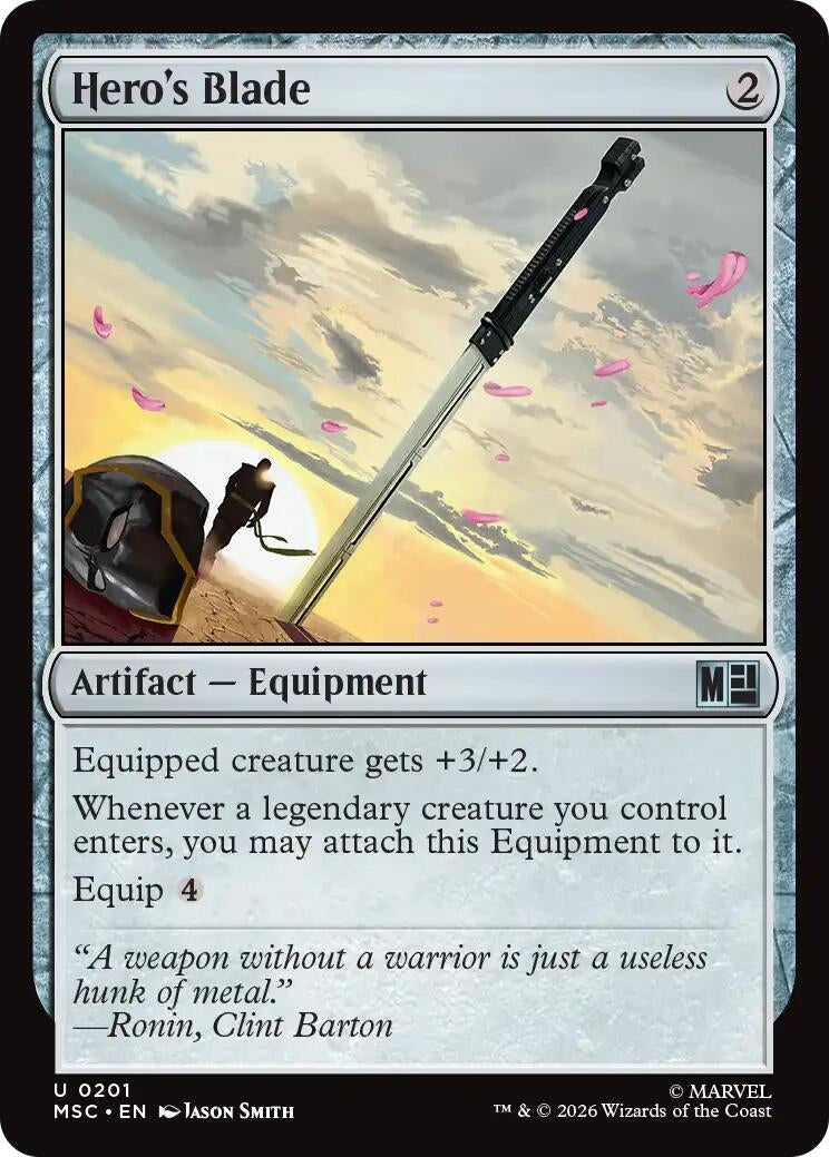 Image for Hero's Blade (Surge Foil) (201) [Commander: Marvel Super Heroes] - Magic: The Gathering