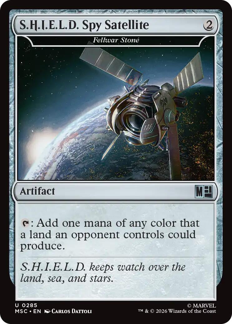 Image for S.H.I.E.L.D. Spy Satellite - Fellwar Stone (Surge Foil) (285) [Commander: Marvel Super Heroes] - Magic: The Gathering