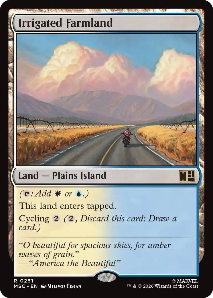 Image for Irrigated Farmland (Surge Foil) (251) [Commander: Marvel Super Heroes] - Magic: The Gathering