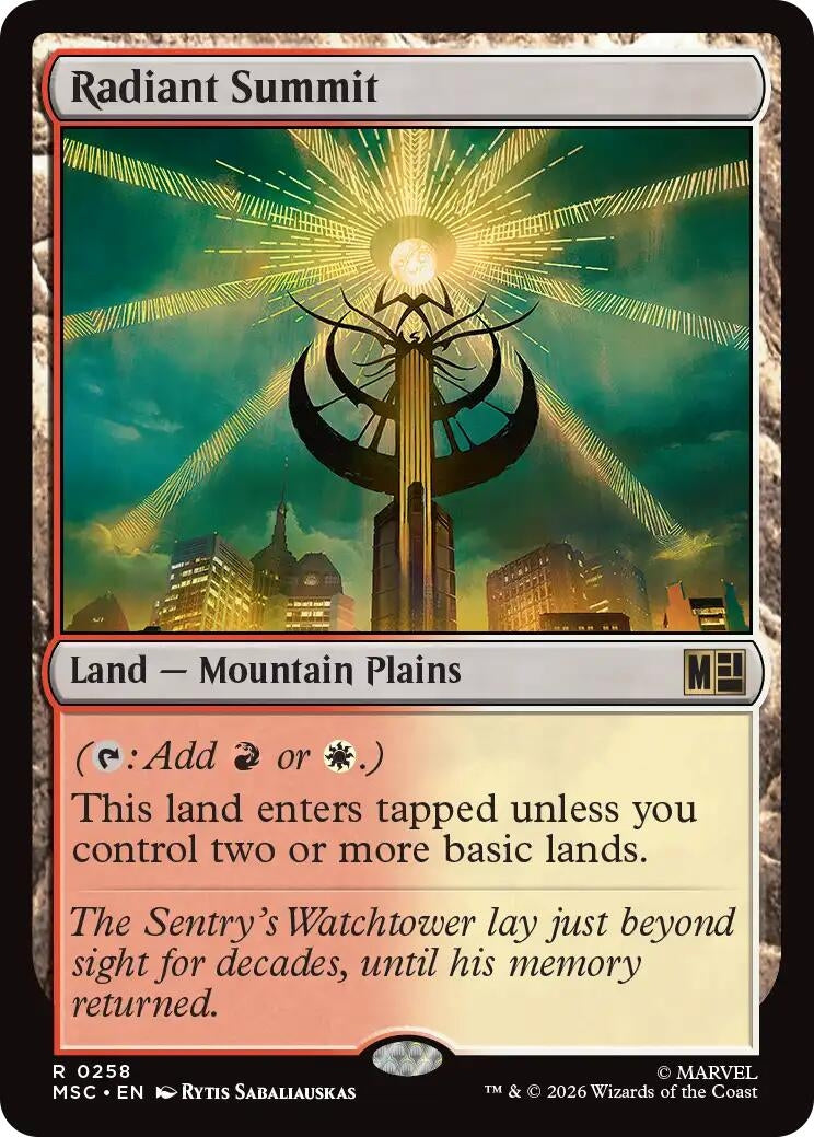 Image for Radiant Summit (Surge Foil) (258) [Commander: Marvel Super Heroes] - Magic: The Gathering