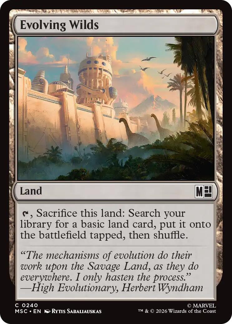 Image for Evolving Wilds (Surge Foil) (240) [Commander: Marvel Super Heroes] - Magic: The Gathering