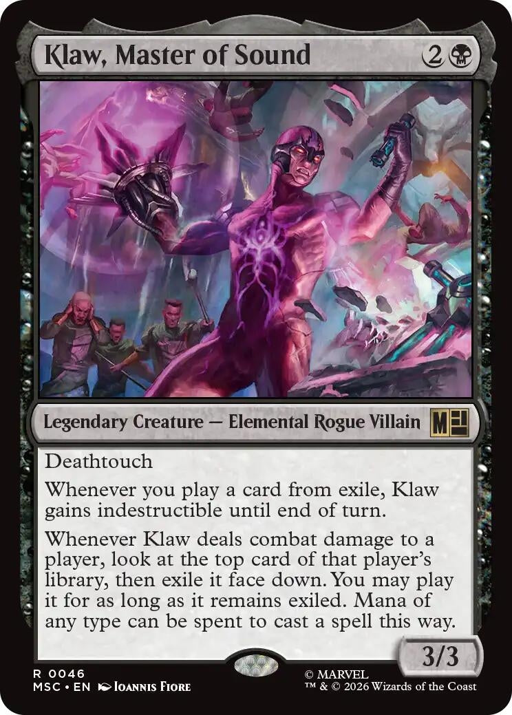 Image for Klaw, Master of Sound (Surge Foil) (46) [Commander: Marvel Super Heroes] - Magic: The Gathering