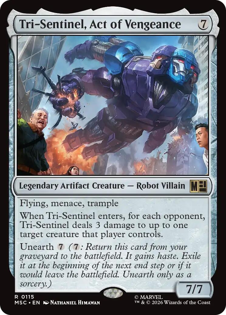 Image for Tri-Sentinel, Act of Vengeance (Surge Foil) (115) [Commander: Marvel Super Heroes] - Magic: The Gathering