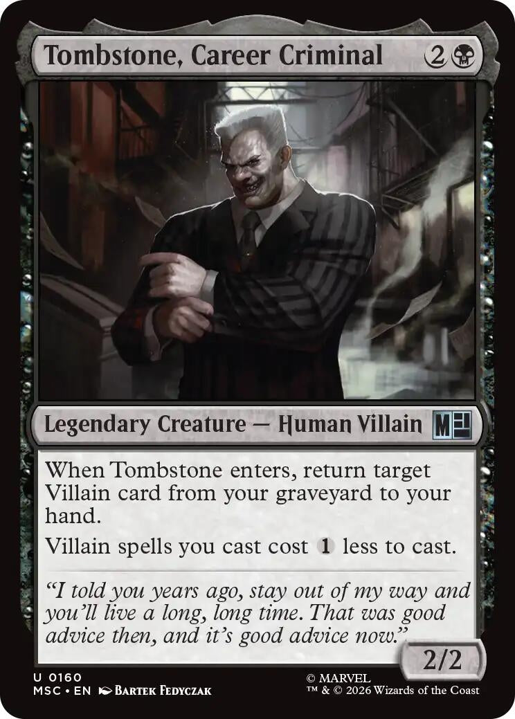 Image for Tombstone, Career Criminal (0160) (160) [Commander: Marvel Super Heroes] - Magic: The Gathering