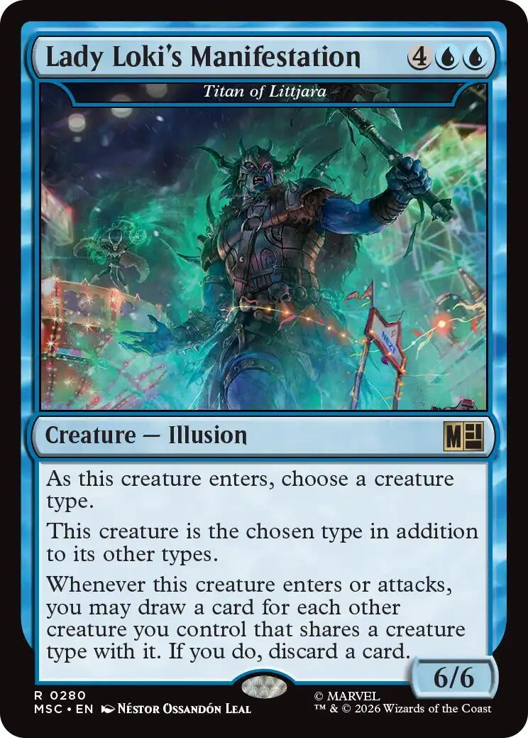 Image for Lady Loki's Manifestation - Titan of Littjara (Surge Foil) (280) [Commander: Marvel Super Heroes] - Magic: The Gathering