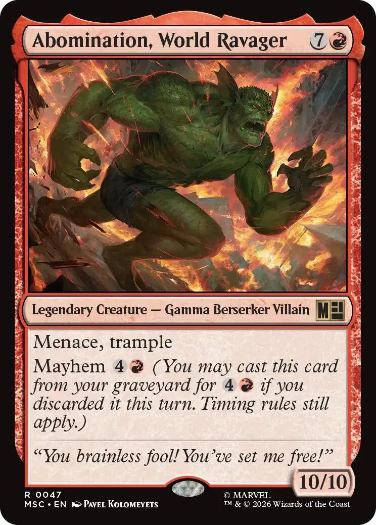 Image for Abomination, World Ravager (Surge Foil) (47) [Commander: Marvel Super Heroes] - Magic: The Gathering