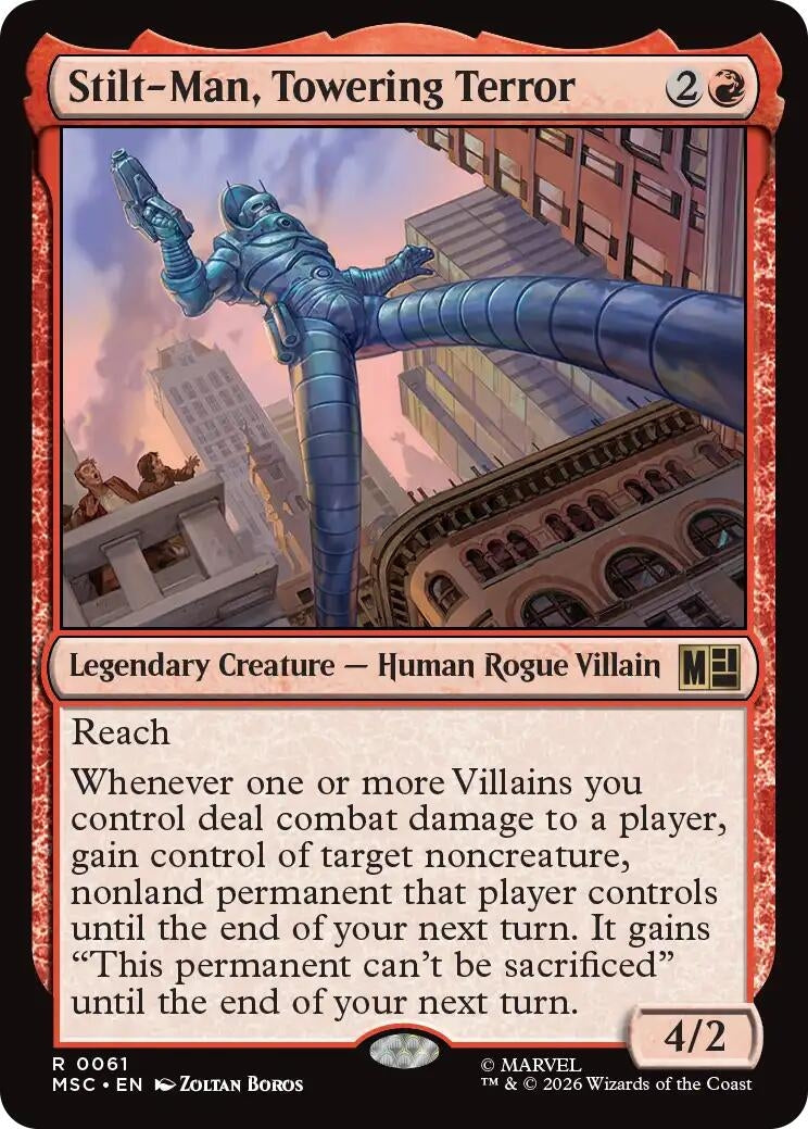 Image for Stilt-Man, Towering Terror (Surge Foil) (61) [Commander: Marvel Super Heroes] - Magic: The Gathering