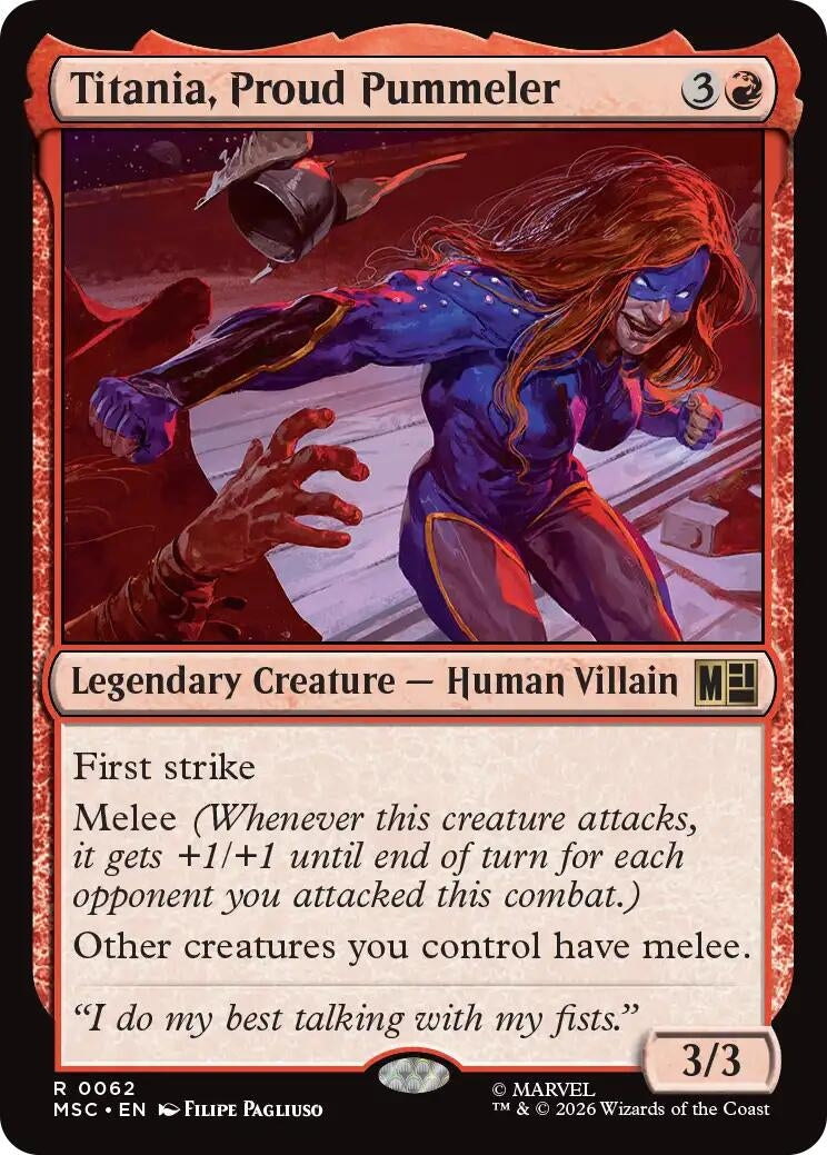 Image for Titania, Proud Pummeler (Surge Foil) (62) [Commander: Marvel Super Heroes] - Magic: The Gathering