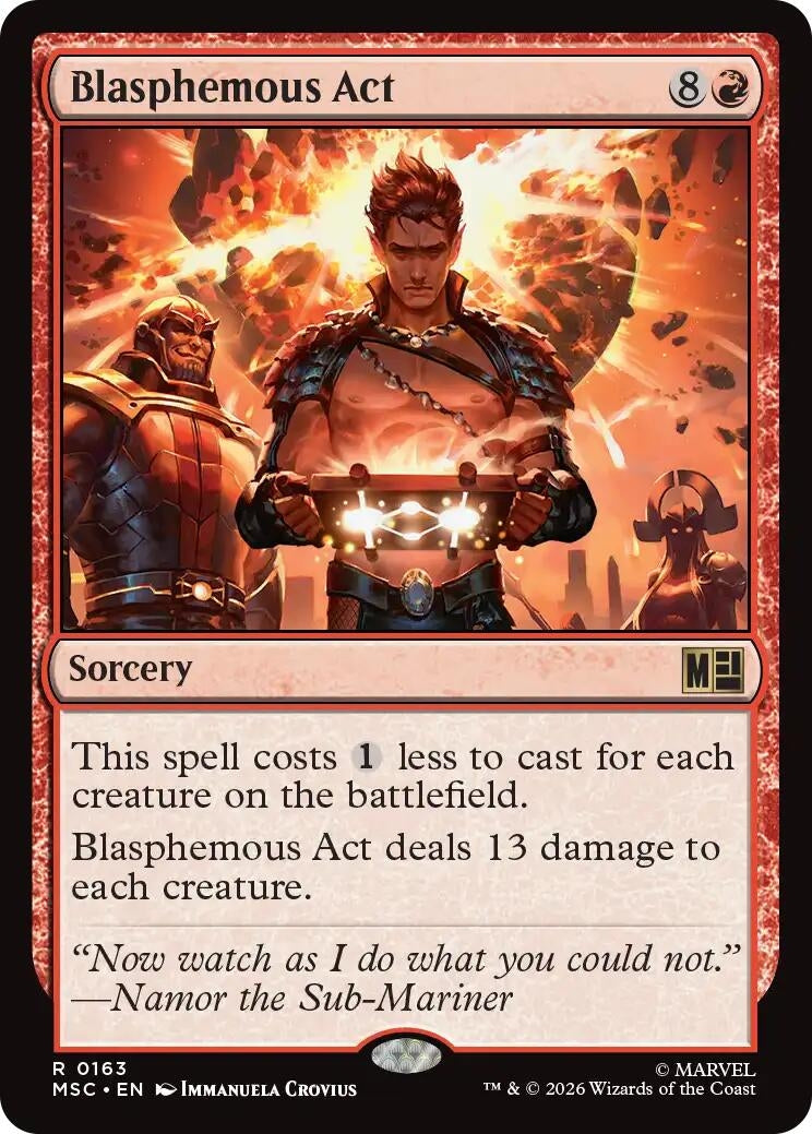 Image for Blasphemous Act (Surge Foil) (163) [Commander: Marvel Super Heroes] - Magic: The Gathering