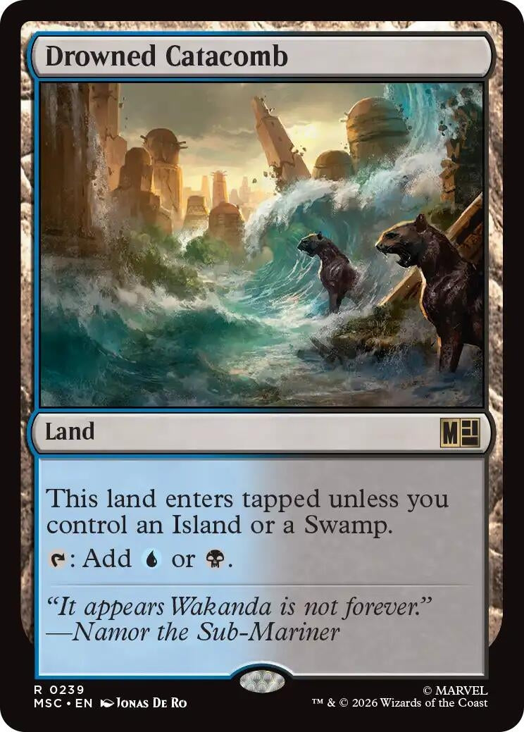 Image for Drowned Catacomb (Surge Foil) (239) [Commander: Marvel Super Heroes] - Magic: The Gathering