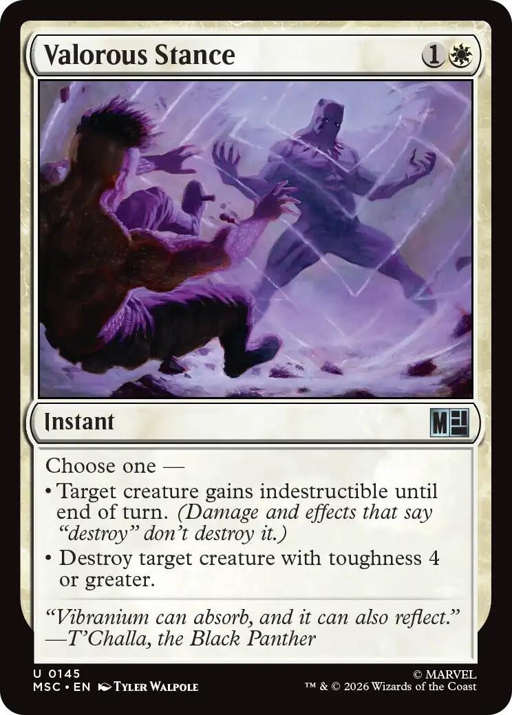 Image for Valorous Stance (Surge Foil) (145) [Commander: Marvel Super Heroes] - Magic: The Gathering