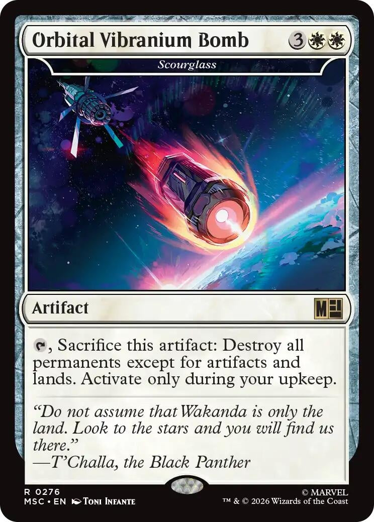 Image for Orbital Vibranium Bomb - Scourglass (Surge Foil) (276) [Commander: Marvel Super Heroes] - Magic: The Gathering