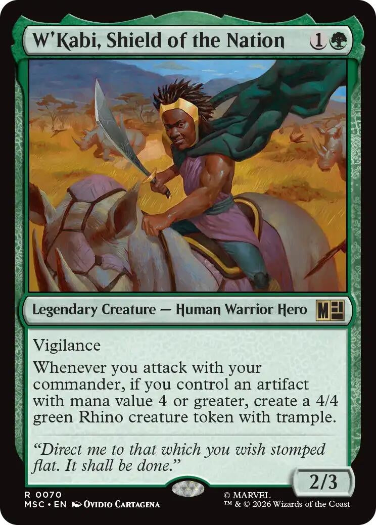 Image for W'Kabi, Shield of the Nation (Surge Foil) (70) [Commander: Marvel Super Heroes] - Magic: The Gathering
