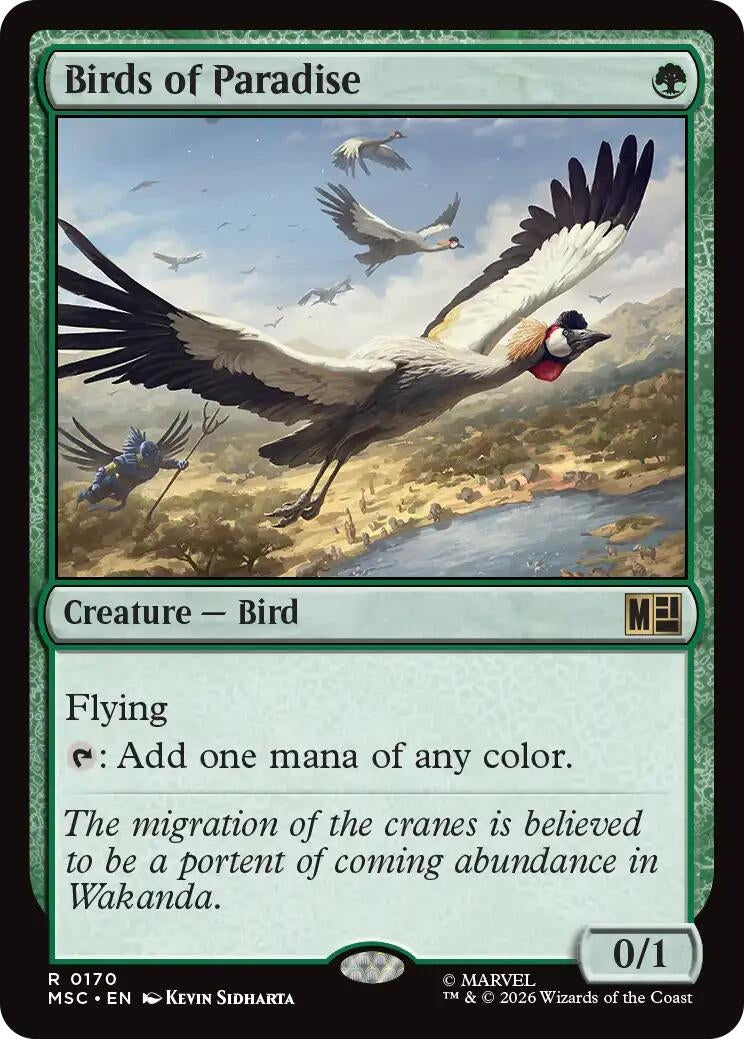 Image for Birds of Paradise (Surge Foil) (170) [Commander: Marvel Super Heroes] - Magic: The Gathering