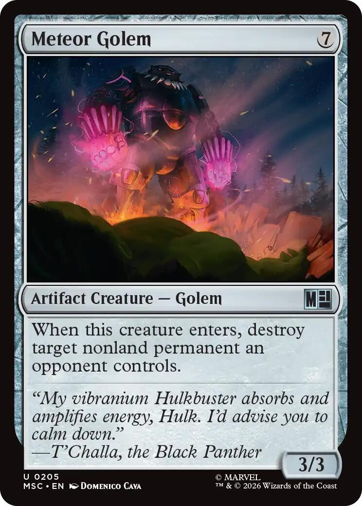 Image for Meteor Golem (Surge Foil) (205) [Commander: Marvel Super Heroes] - Magic: The Gathering
