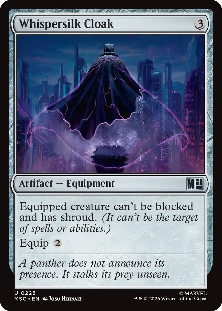 Image for Whispersilk Cloak (Surge Foil) (225) [Commander: Marvel Super Heroes] - Magic: The Gathering