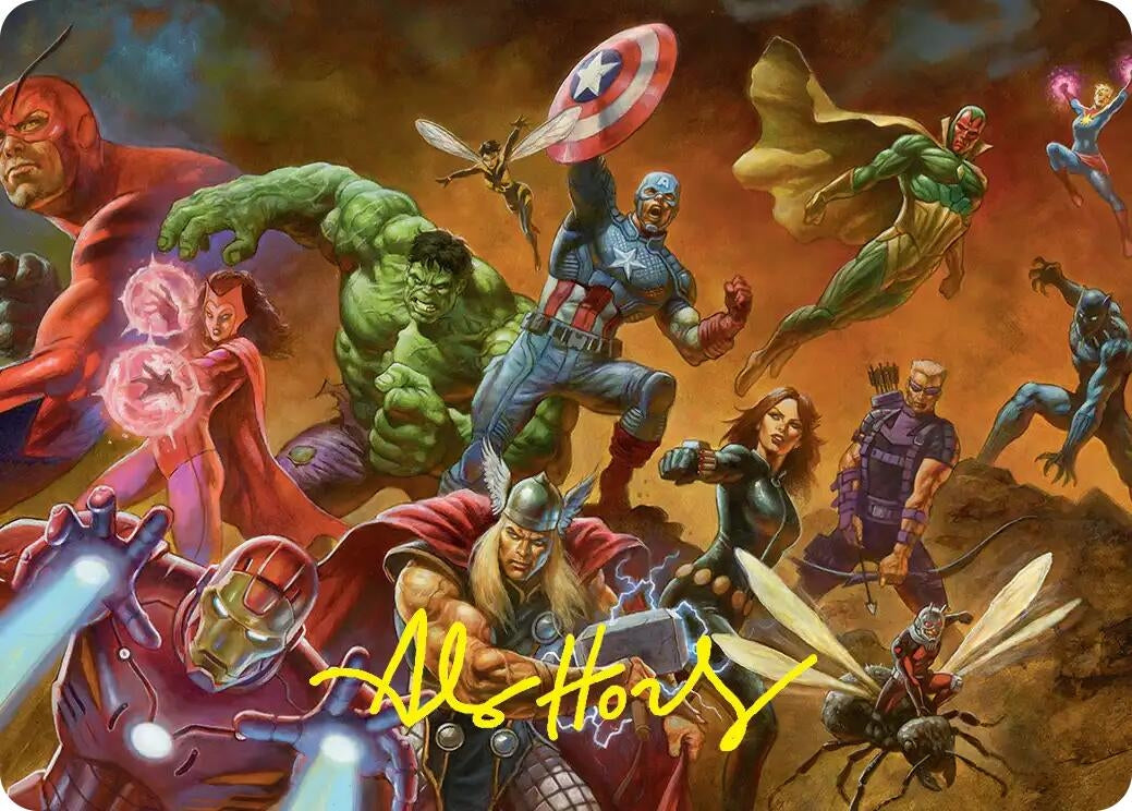Image for Avengers Assemble! Art Card (Gold-Stamped Signature) (1) [Art Series: Marvel Super Heroes] - Magic: The Gathering