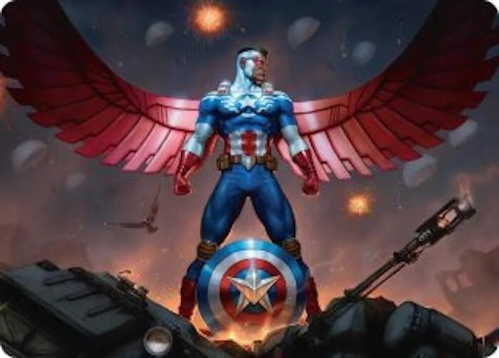 Image for Captain America, Wings of Freedom Art Card (2/45) (2) [Art Series: Marvel Super Heroes] - Magic: The Gathering