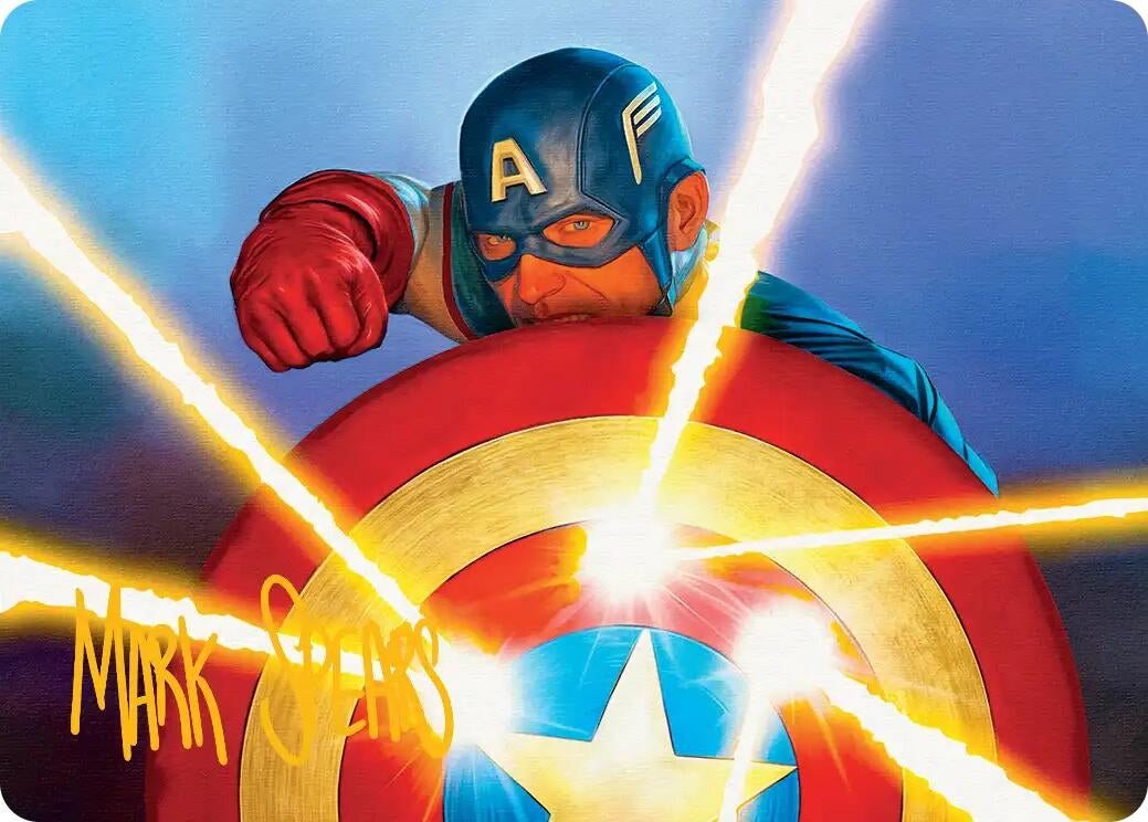 Image for Captain's Defense Art Card (Gold-Stamped Signature) (41) [Art Series: Marvel Super Heroes] - Magic: The Gathering