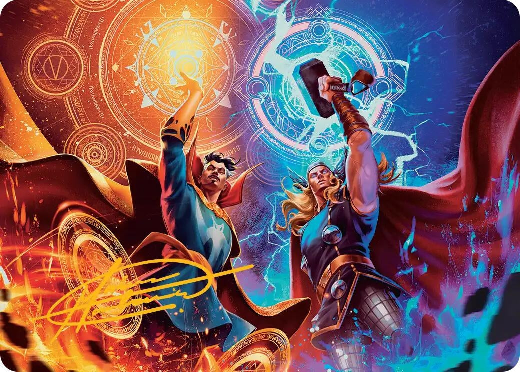 Image for We Say Thee Nay! Art Card (Gold-Stamped Signature) (7) [Art Series: Marvel Super Heroes] - Magic: The Gathering