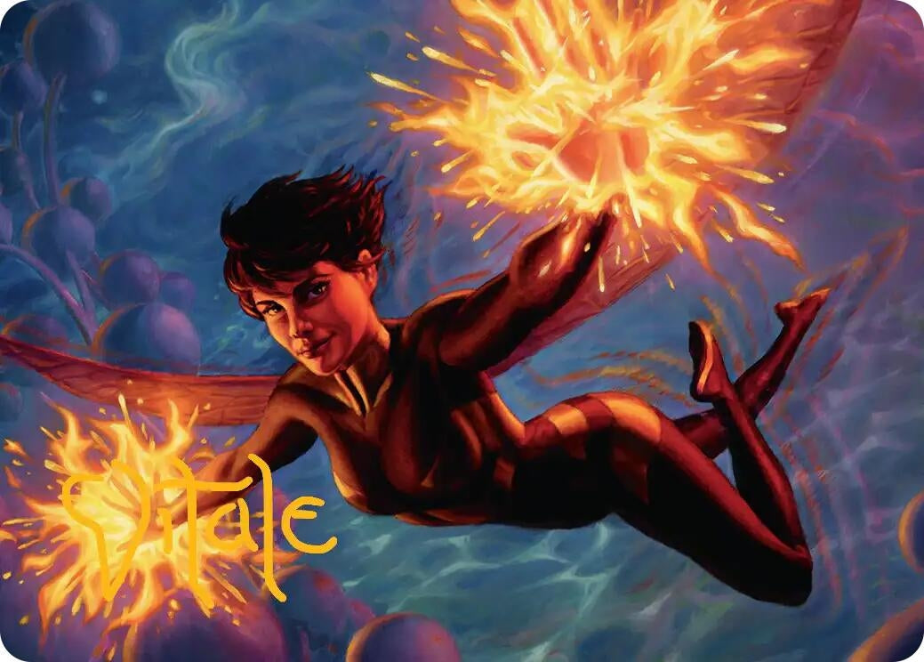Image for The Wasp, Winsome Avenger Art Card (Gold-Stamped Signature) (32) [Art Series: Marvel Super Heroes] - Magic: The Gathering
