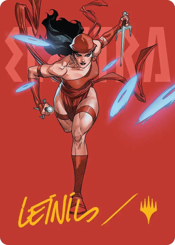 Image for Elektra, Daughter of the Hand Art Card (Gold-Stamped Signature) (25) [Art Series: Marvel Super Heroes] - Magic: The Gathering