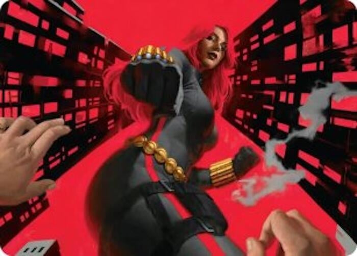 Image for Black Widow, Deadly Hunter Art Card (42) [Art Series: Marvel Super Heroes] - Magic: The Gathering
