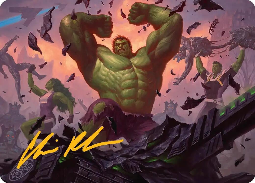 Image for HULK SMASH! Art Card (Gold-Stamped Signature) (10) [Art Series: Marvel Super Heroes] - Magic: The Gathering