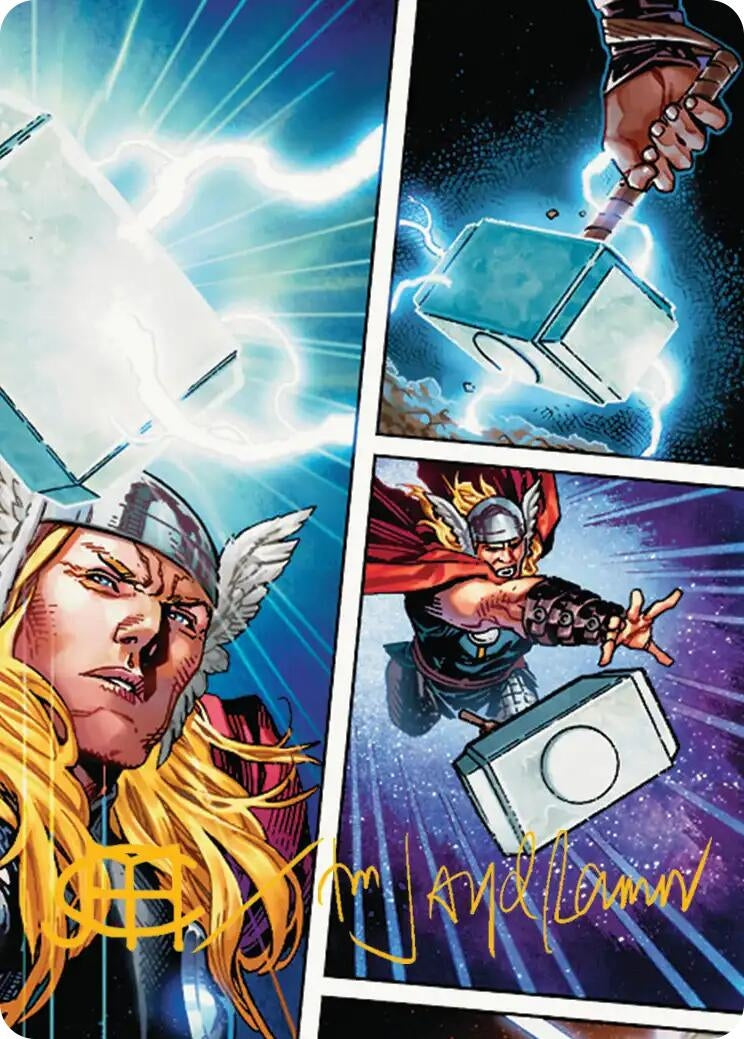 Image for Mjolnir, Hammer of Thor Art Card (Gold-Stamped Signature) (19) [Art Series: Marvel Super Heroes] - Magic: The Gathering