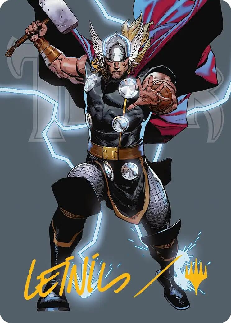Image for Thor, God of Thunder Art Card (Gold-Stamped Signature) (26) [Art Series: Marvel Super Heroes] - Magic: The Gathering