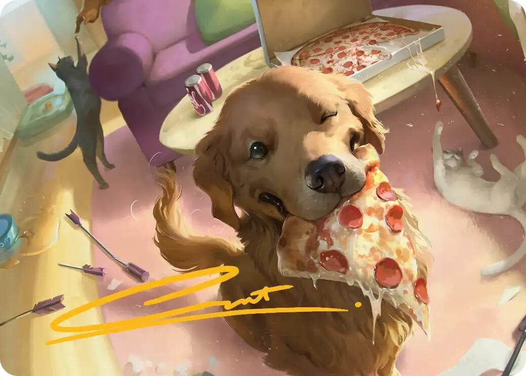 Image for Lucky the Pizza Dog Art Card (Gold-Stamped Signature) (44) [Art Series: Marvel Super Heroes] - Magic: The Gathering