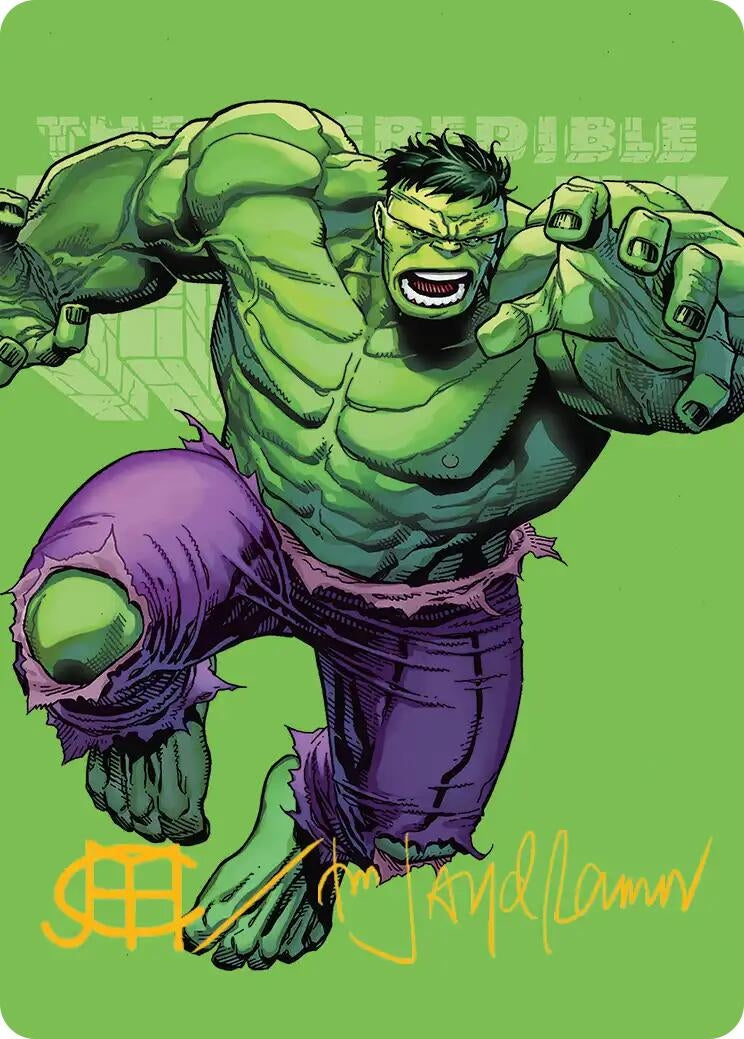 Image for The Incredible Hulk Art Card (Gold-Stamped Signature) (28) [Art Series: Marvel Super Heroes] - Magic: The Gathering