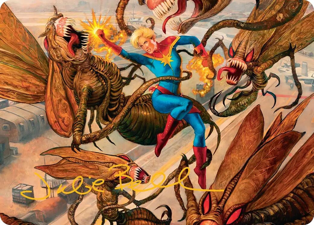 Image for Captain Marvel, Apex Avenger Art Card (Gold-Stamped Signature) (36) [Art Series: Marvel Super Heroes] - Magic: The Gathering